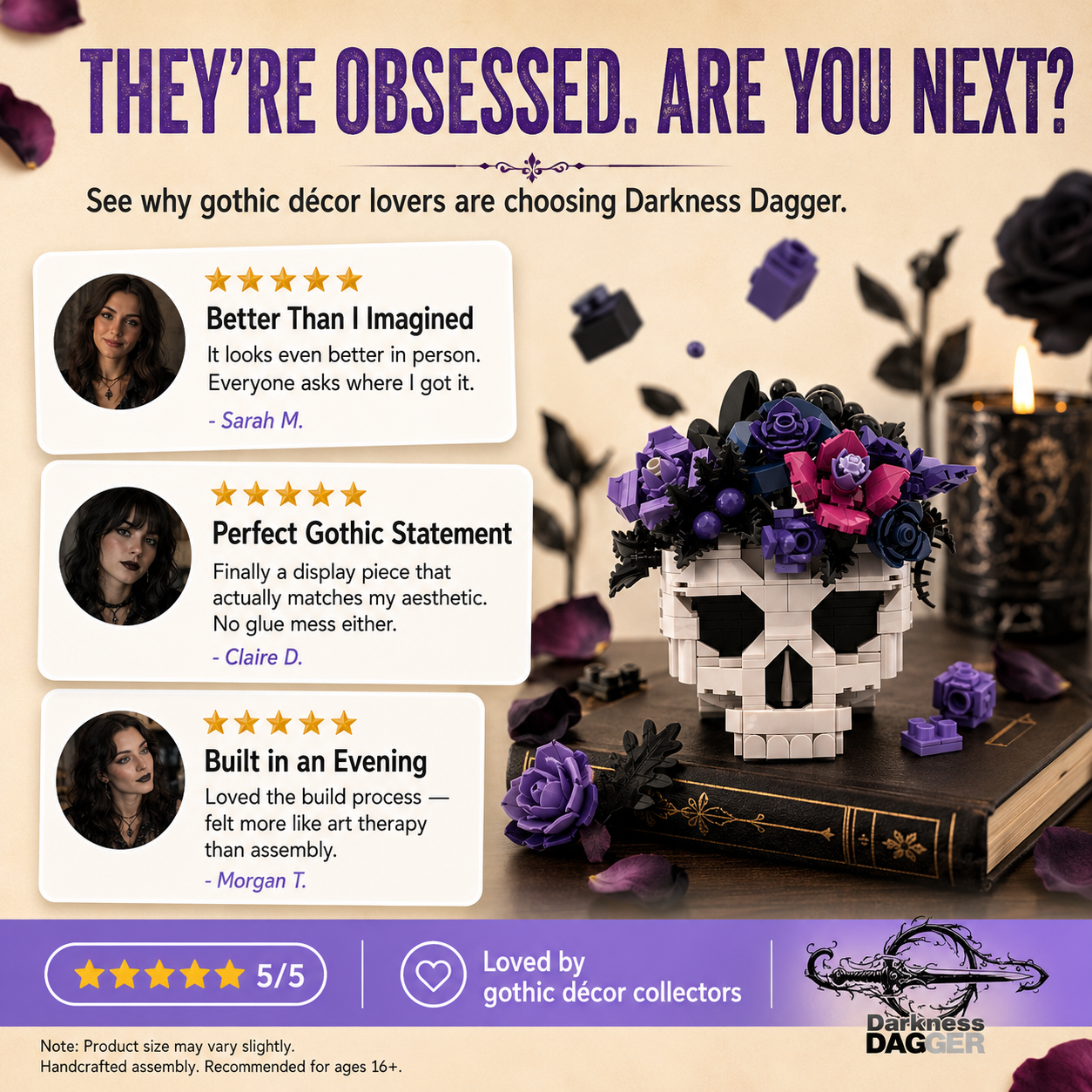 Skull Set Flowers