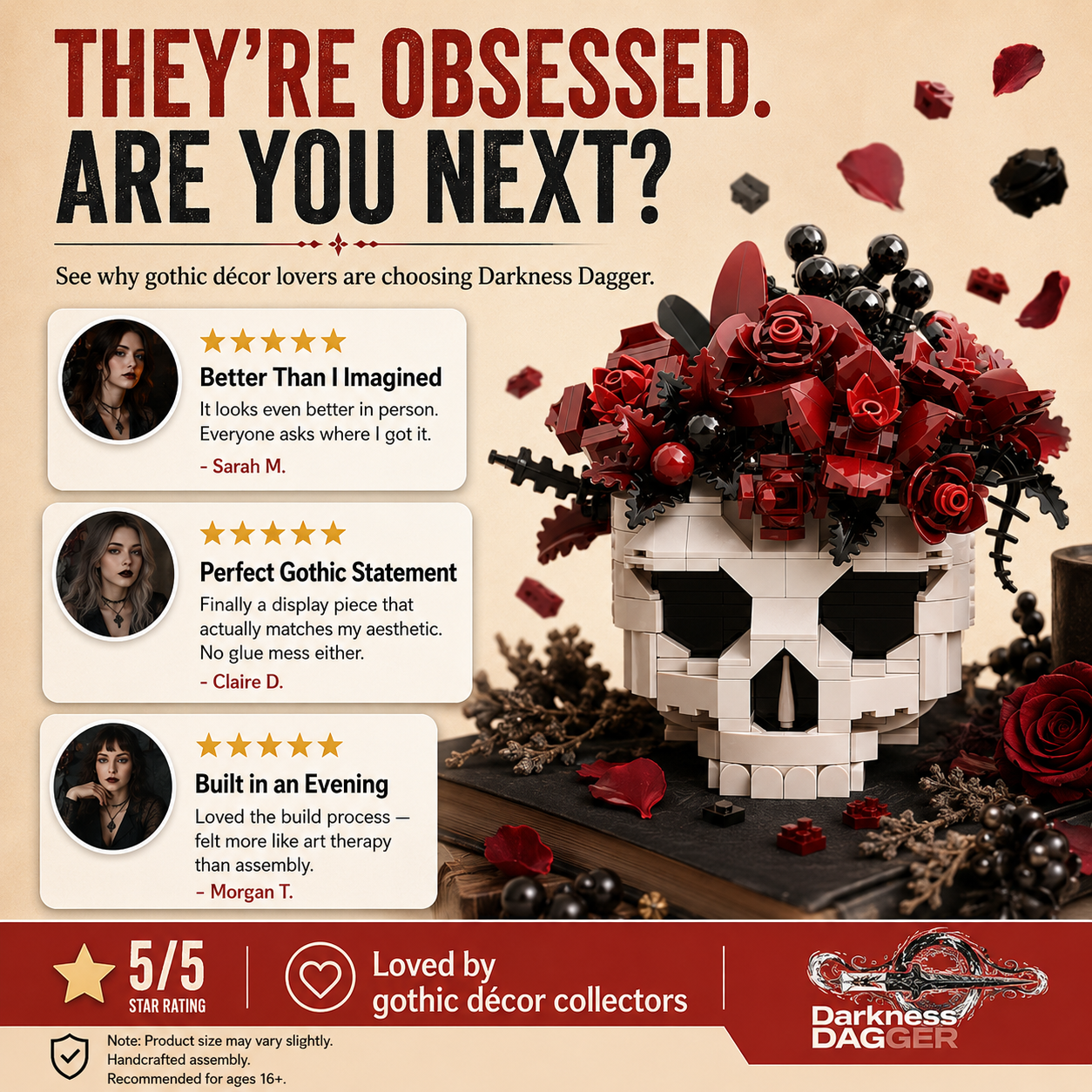 Skull Set Flowers