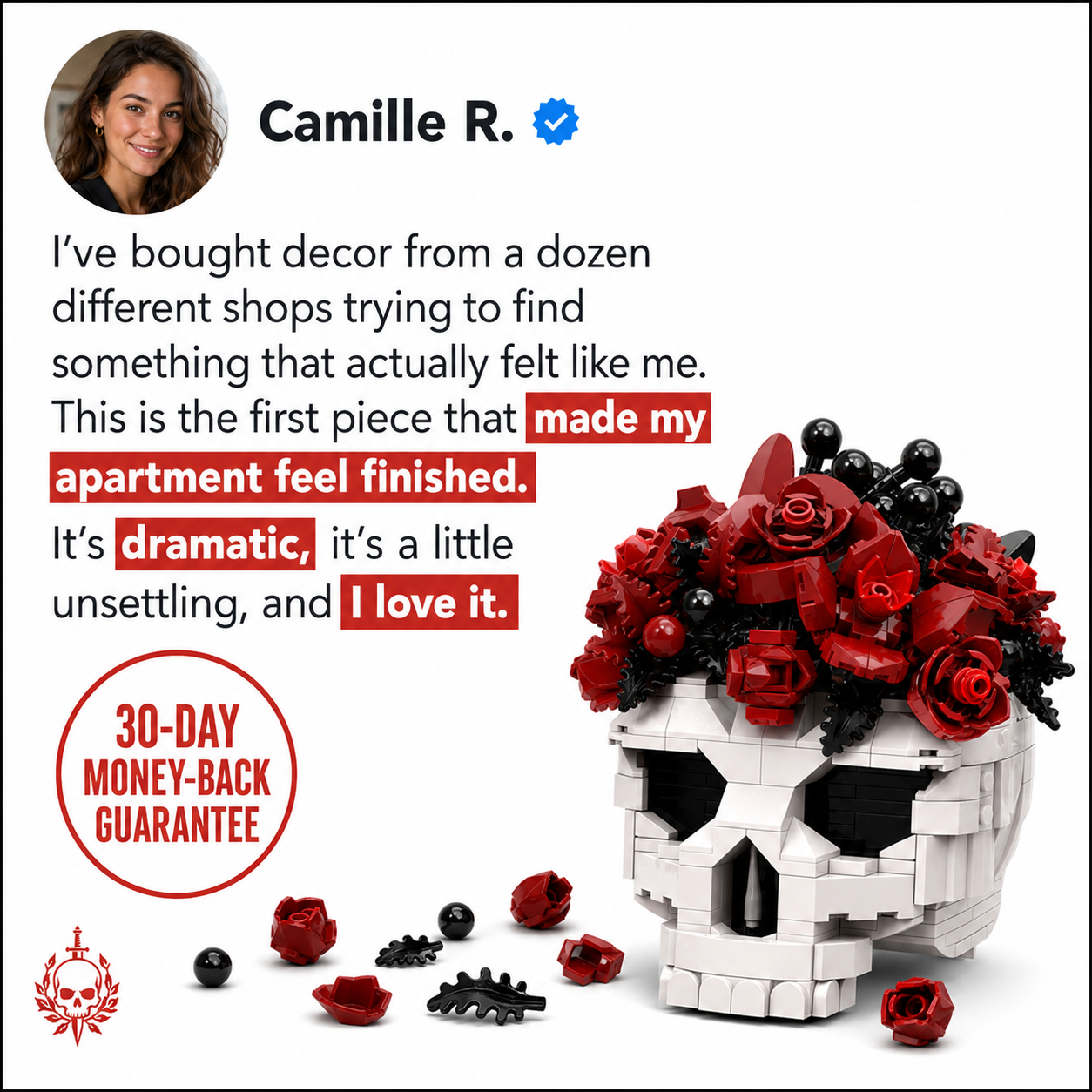 Skull Set Flowers