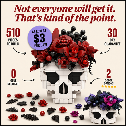 Skull Set Flowers