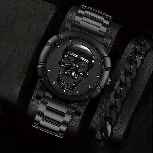 Goth skull watch